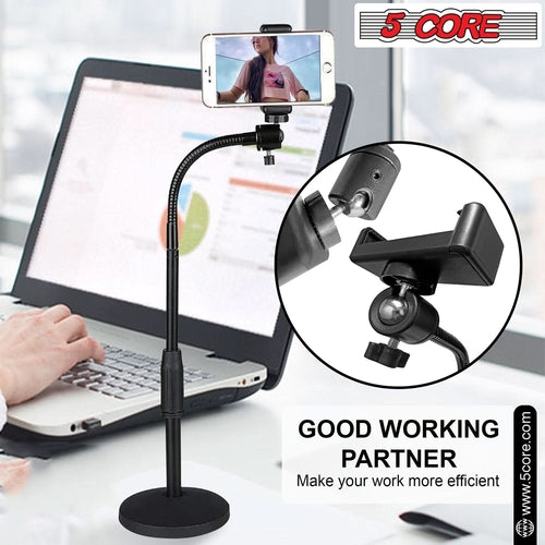 Adjustable Desk Phone Stand – Sturdy Metal, Fits 3.5–6.5" Phones