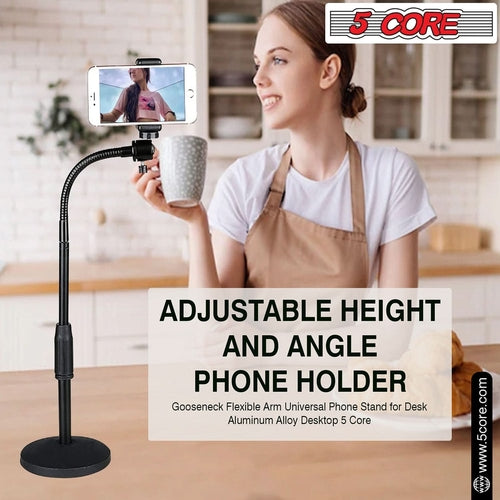 Adjustable Desk Phone Stand – Sturdy Metal, Fits 3.5–6.5" Phones
