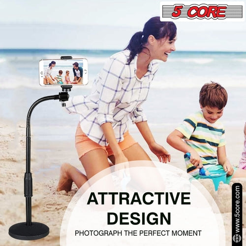 Adjustable Desk Phone Stand – Sturdy Metal, Fits 3.5–6.5" Phones