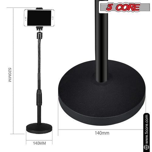 Adjustable Desk Phone Stand – Sturdy Metal, Fits 3.5–6.5" Phones