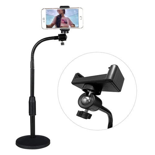 Adjustable Desk Phone Stand – Sturdy Metal, Fits 3.5–6.5" Phones