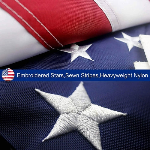 American Flag – Heavy-Duty Embroidered Stars, All-Weather Outdoor