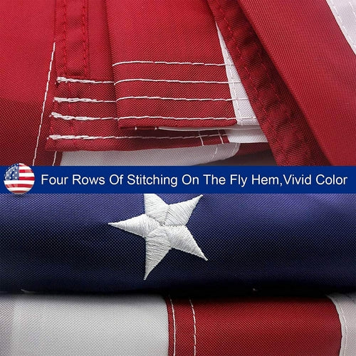 American Flag – Heavy-Duty Embroidered Stars, All-Weather Outdoor